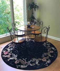 Gorgeous Ice Cream / Sundae Table Set with Four Chairs & Refinished Wood