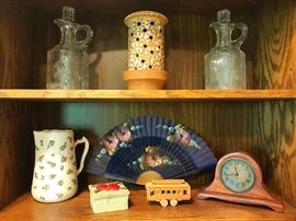Puerto Rican & german Pottery, Wood Toy Train Car, Vintage Fan & More