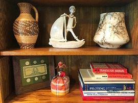 Basket Woven Pottery Pitcher, Native American Studio Glass Vase, Vintage Doll & More