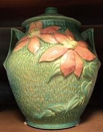Roseville Pottery Handled Urn with Lid