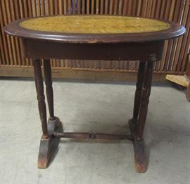 Birdseye Maple Top on Antique Table