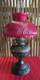 Bradley & Hubbard Oil Lamp in Beautiful Original Condition