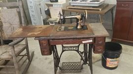 Vintage Singer Treadle machine with cabinet 65.00 