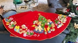 Vintage handmade sequined tree skirt