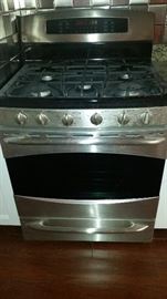GE Profile 5 burner gas stove with double oven 595.00