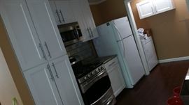 Cabinets and refrigerator