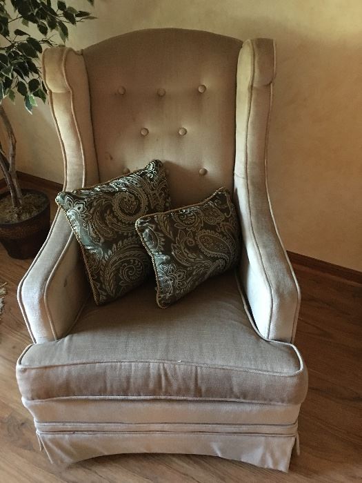 Vintage Silver Velvet Chair 