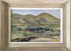 A. Franz Brasz (1888-1966); Dry Summer Hills Between Los Angeles and Santa Barbara...1930's; Watercolor signed by the Artist