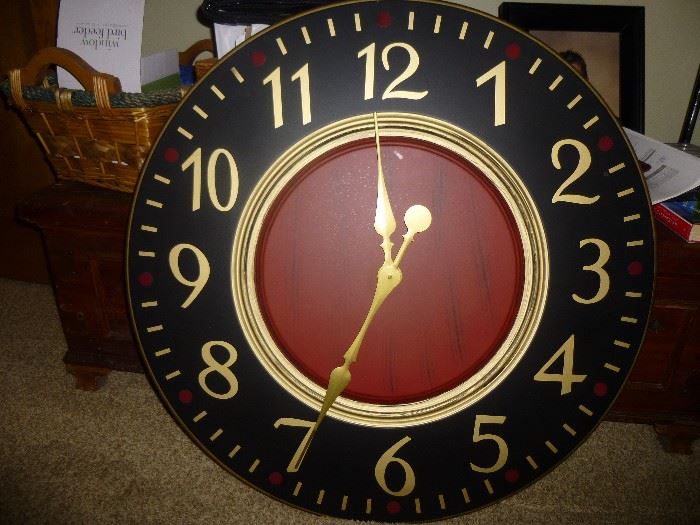 BLACK AND RED WALL CLOCK