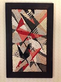 Mid-century modern mosaic, "Pecking Order" by Mary Higbee Cameron