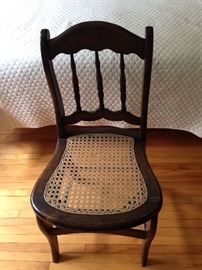 Cane seat chair, single