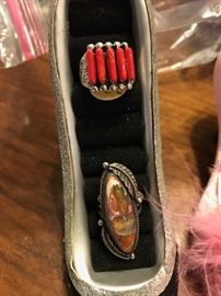 Old Mexico Jelly Opal ring ( bottom row)