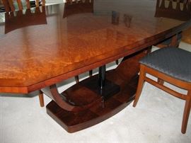 View of Base on Burled Myrtle Dining Room Table