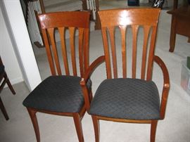 Close Up of Burled Myrtle Chairs, Part of Dining Room Table Set