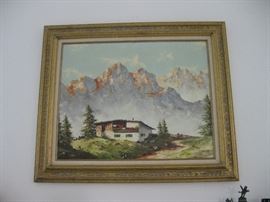 oil painting of alps by Arnst