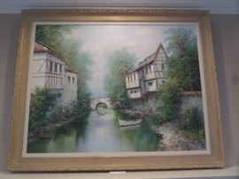 This "Landscape" by Theo Rauscher was purchased from Rust and Martin in Cape Girardeau, MO around 1990.  The original price was $2,000.  The Maxton's paid $1,500.  We are taking bids until 11:00 AM Saturday - starting at $700.  If you would like to take it home immediately, the 'buy it now' price is $1,500.  One just like it is listed on EBAY for $2,750.