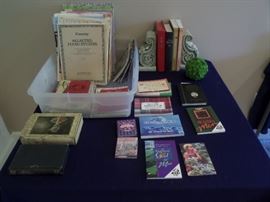 Vintage sheet music and books.