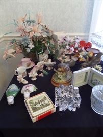 The smaller pieces on the left beside the flowers were handed down from Mrs. M's Grandparents.