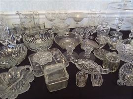 The wine goblets in the back are heavy Waterford Crystal.