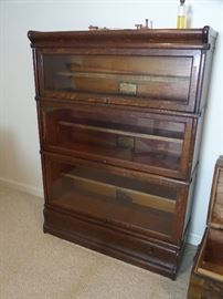 Globe - WERNICKE - oak stack shelf - drawer on the bottom.