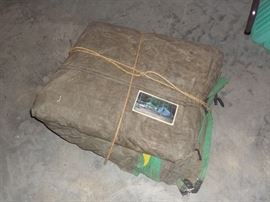 Vintage 9x16 canvas camping tent + two canvass cots in very good condition