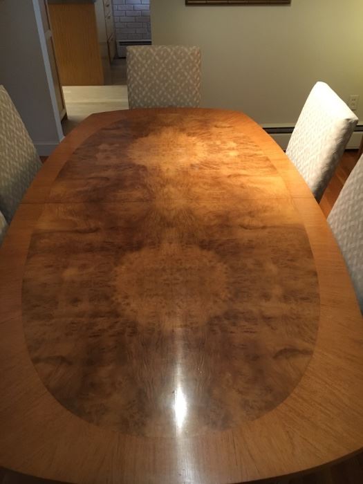 Acacia wood table with extra leaves