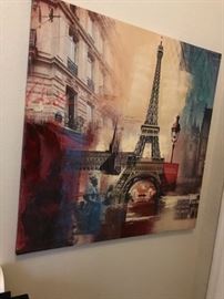One of three Stretched canvas pieces of Paris.  Oh la la!