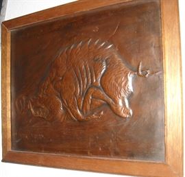 Handmade hammered copper framed razorback