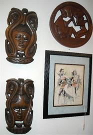 Several nice pieces of African art.