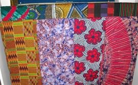 We have a large selection of Nigerian fabric, including much desired 'wax fabric'.