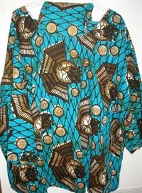 Traditional Nigerian top and drawstring pants with matching head wrap.