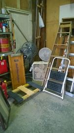 Ladders, fans, dollies, loads of gas cans.