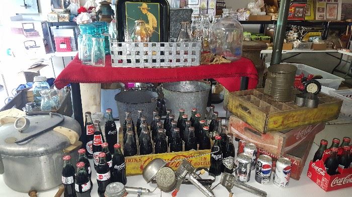Lots of vintage and antique Coca Cola and kitchenalia 