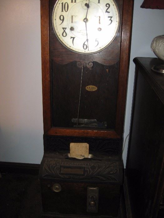 Vintage International Oak Punch Time Clock