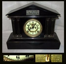 Very Attractive Ansonia Slate Clock 