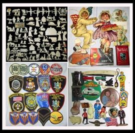 Huge Collection of Fri Homa Eigelb Figurens, Police Patches and Vintage Items 