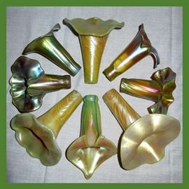 Selection of Iridescent Glass Lamp Shades, Tiffany or Tiffany Style   
