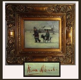Sweet Little Signed Oil Painting in a Beautiful Frame   