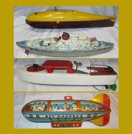 Vintage Metal and Wood Toy Boats that Work