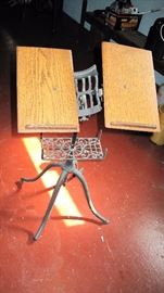 Oak and cast iron bible/book stand.