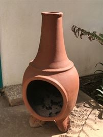 Terracotta red clay chimney stove