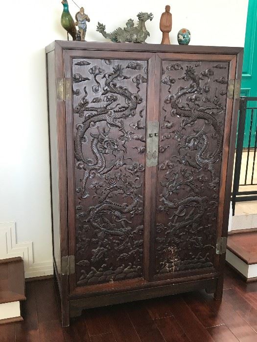 Antique Chinese carved cupboard