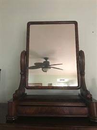 Antique shaving mirror with drawer