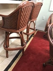 Rattan and wicker bar stools