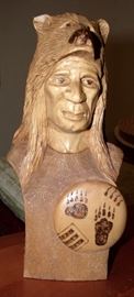 Artist signed Indian statue