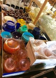 Fiesta, McCoy, Hull, Pink swirl glass set......