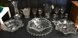 Heisey-Lariat, Cambridge, Duncan-Miller etched......