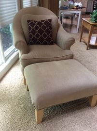 Ethan Allen reading chair and ottoman 