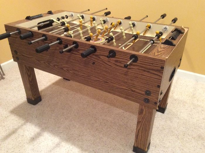 Lower level features fabulous furnishings, including a fun Foosball table