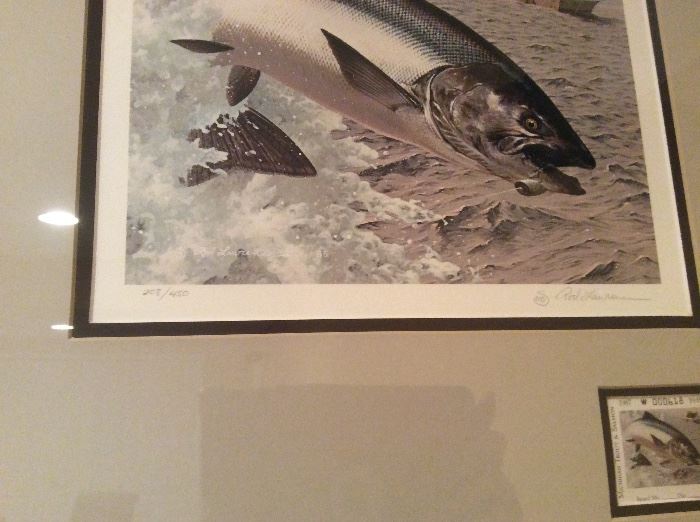 Rod Lawrence commemorative stamp fish art